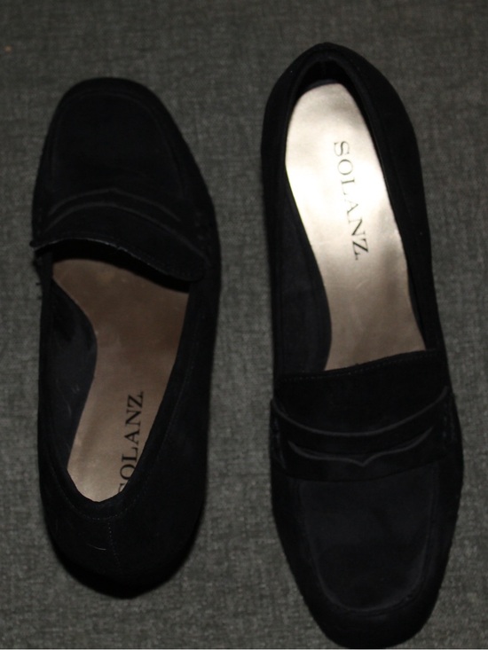 Solanz Shoes - Solanz Black Suede Penny Loafers - Women